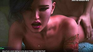 Vidéo HD d'une fille tatouée qui suce et se fait baiser le cul vierge dans un jeu Hentai