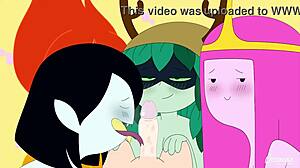 Finn the foxs Adventure Time'da vahşi doğum günü orgy