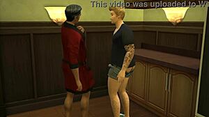 Sims 4 Wicked Whims memberikan threesome gay yang panas dengan bapa mertua